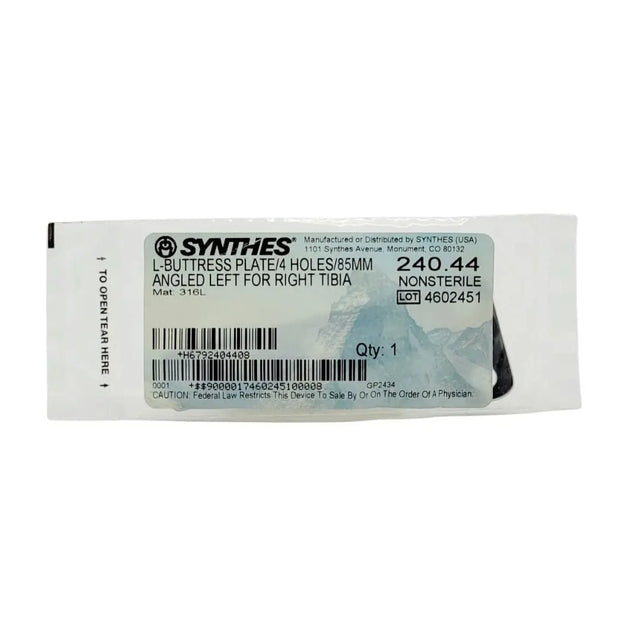 Synthes 240.44 L-Buttress Plate4 Holes 85mm Angled Left for Rigth Tibia Synthes