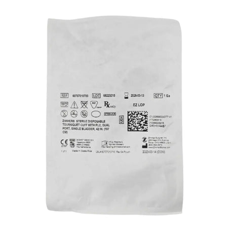 Zimmer 60707010400 Sterile Disposable Tourniquet Cuff Dual Port Single Bladder 24" 1/EA Zimmer