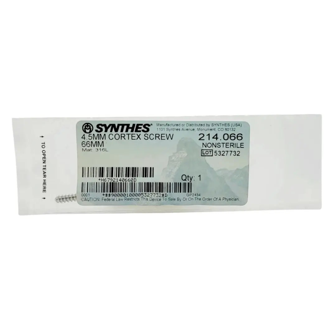 Synthes 214.066 4.5 dia. x  66 mm Cortex Screw Synthes