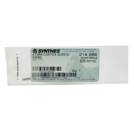 Synthes 214.066 4.5 dia. x  66 mm Cortex Screw Synthes