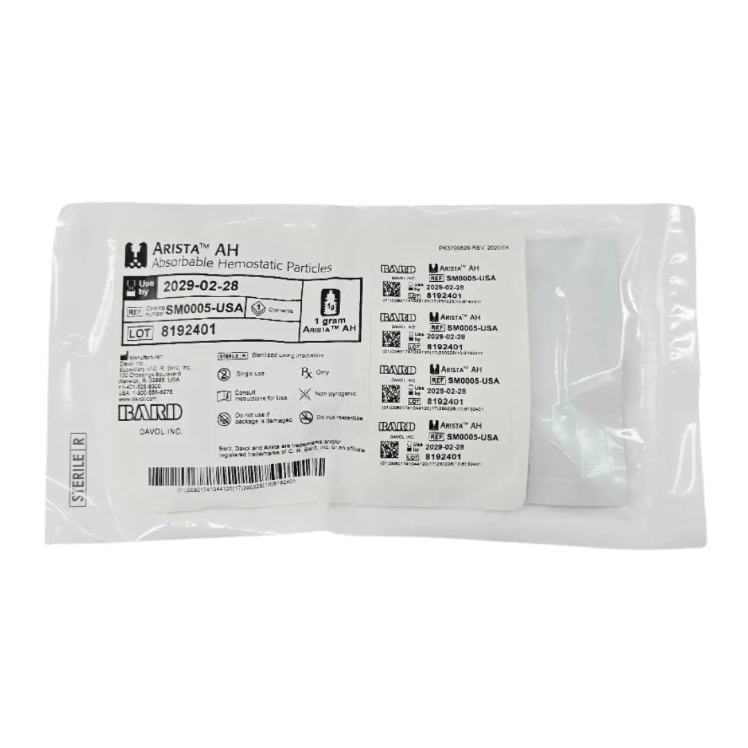 Bard SM0005-USA Arista AH Absorbable Hemostatic Particles 1g 1/EA Bard
