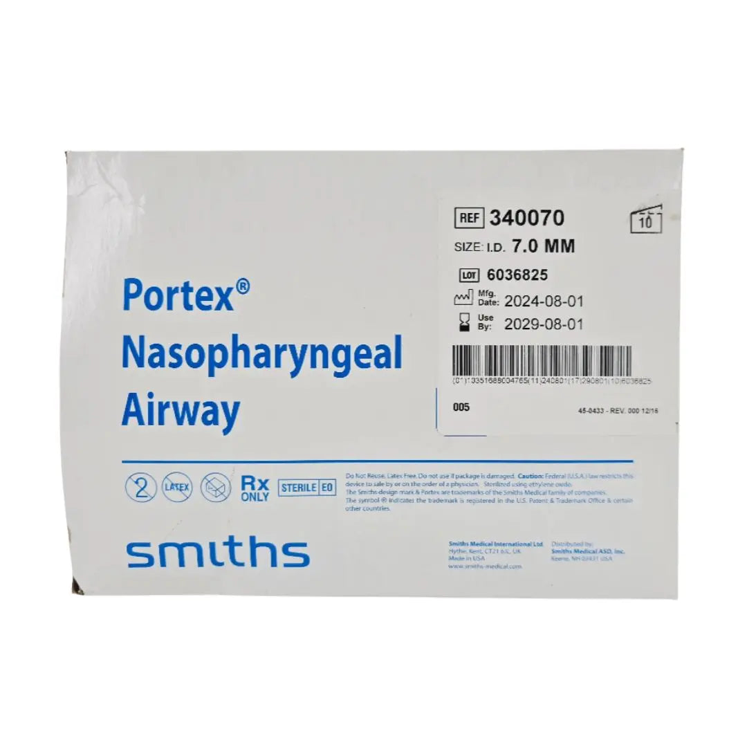 Smiths Medical 340070 Portex Nasopharyngeal Airway 7.0mm I.D. BX/10 Smiths Medical