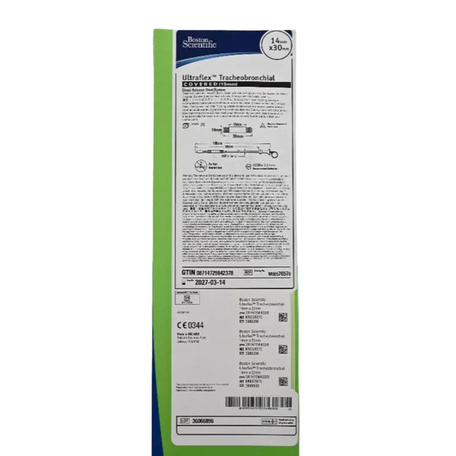 Boston Scientific M00576570 Ultraflex Tracheobronchial Distal Release Stent System 14mm x 30mm Covered 15mm 1/EA Boston Scientific