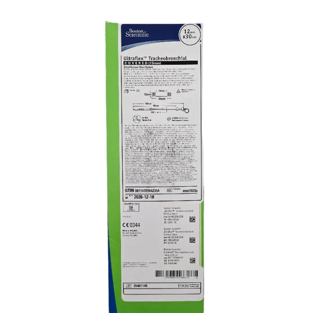 Boston Scientific M00576550 Ultraflex Tracheobronchial Distal Release Stent System 12mm x 30mm Covered 15mm 1/EA Boston Scientific