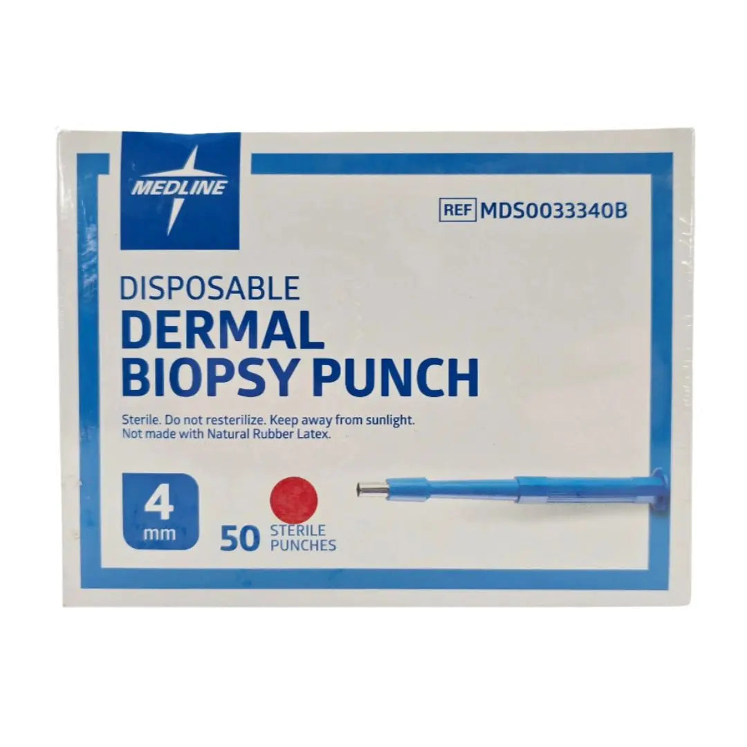 Medline MDS0033340B Disposable Dermal Biopsy Punch 4mm BX/50