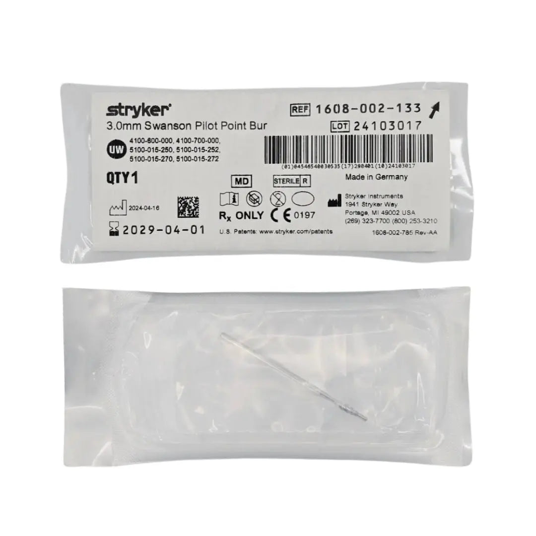Stryker 1608-002-133 3.0mm Swanson Pilot Point Bur 1/EA Stryker