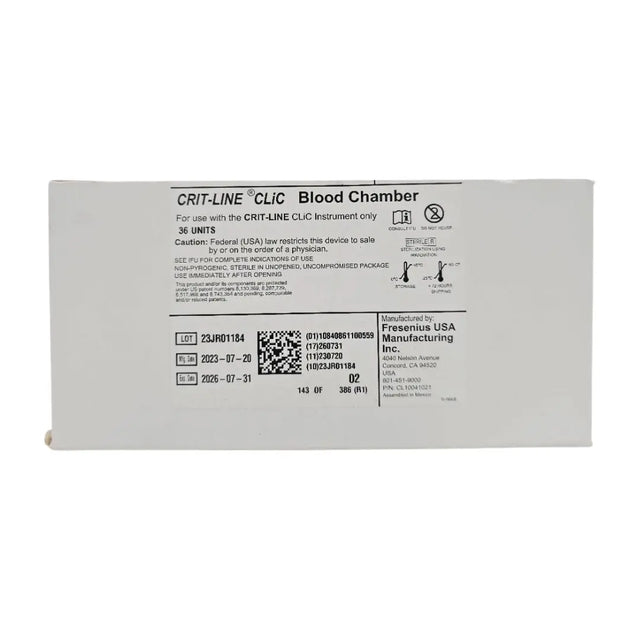 Crit-Line CLiC FSNL10041021Z Blood Chamber w/ Luer Lock Connector Disposable BX/36 CRIT-LINE