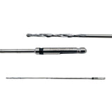 Set of drill bits on a white background