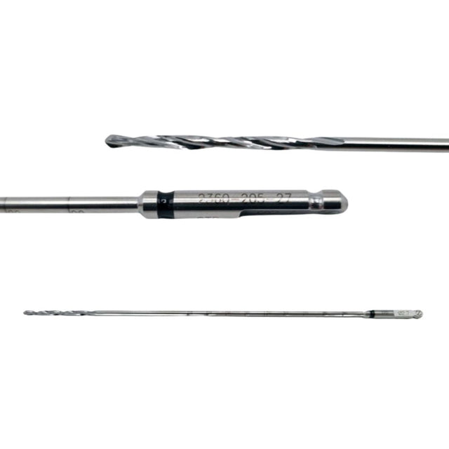 Set of drill bits on a white background