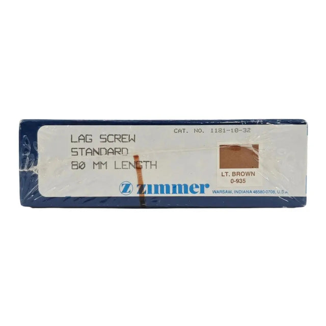 Zimmer Biomet 1181-10-32 Free-Lock Femoral Fixation System Compression Lag Screw Standard 12.7mm 80mm Length BX/1 Zimmer Biomet