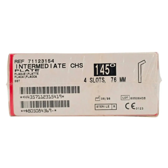 Smith & Nephew Richards 71123154 Intermediate Compression Hip Screw Plate 145° 76mm 4 Holes BX/1 Smith & Nephew Richards