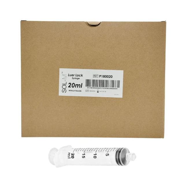 Sol-Millennium P180020 20ml Luer Lock Syringe w/o Needle 100/Box Sol-Millennium