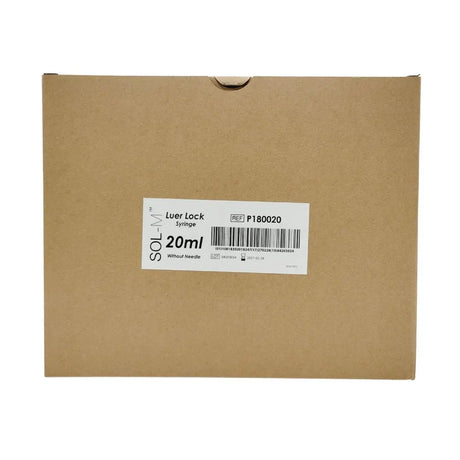 Sol-Millennium P180020 20ml Luer Lock Syringe w/o Needle 100/Box Sol-Millennium