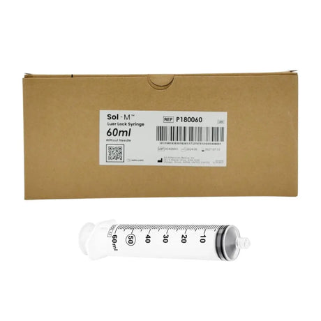 Sol-Millennium P180060 60ml Luer Lock Syringes w/o Needle 30/Box Sol-Millennium