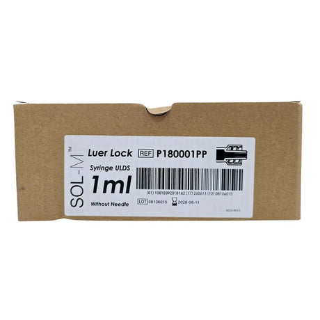 Sol-Millennium P180001PP 1ml Luer Lock Syringes w/o Needle 100/Box Sol-Millennium