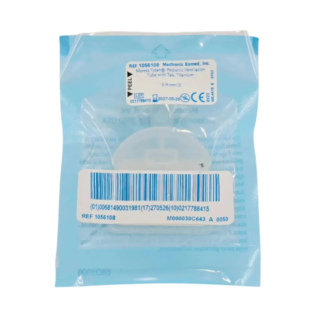 Medtronic 1056108 Moretz Tytan Pediatric Ventilation Tube w/ Tab, Titanium 0.76mm I.D. 1/EA Medtronic