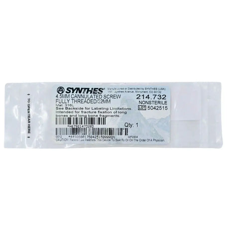 Synthes 214.732 4.5mm Cannulated Screw Fully Threaded/32mm Synthes