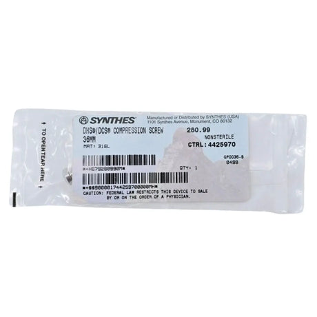 Synthes 280.99 DHS/DCS Compression Screw 36mm Synthes