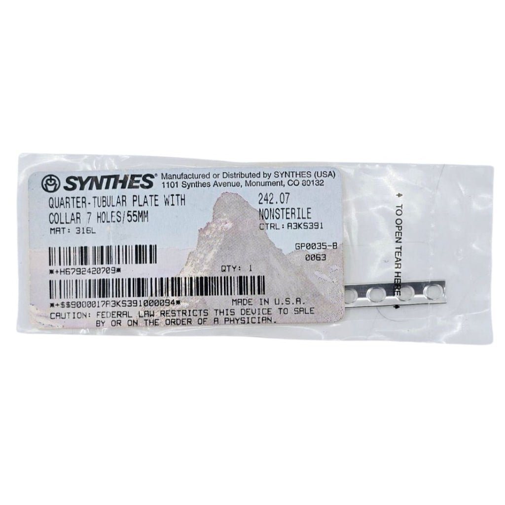 Synthes 242.07 Quarter-Tubular Plate w/ Collar 7 Holes/55mm