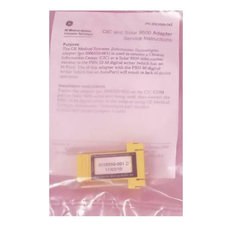 GE Medical 2006550-001 Rev D CIC & Solar 9500 Adapter GE