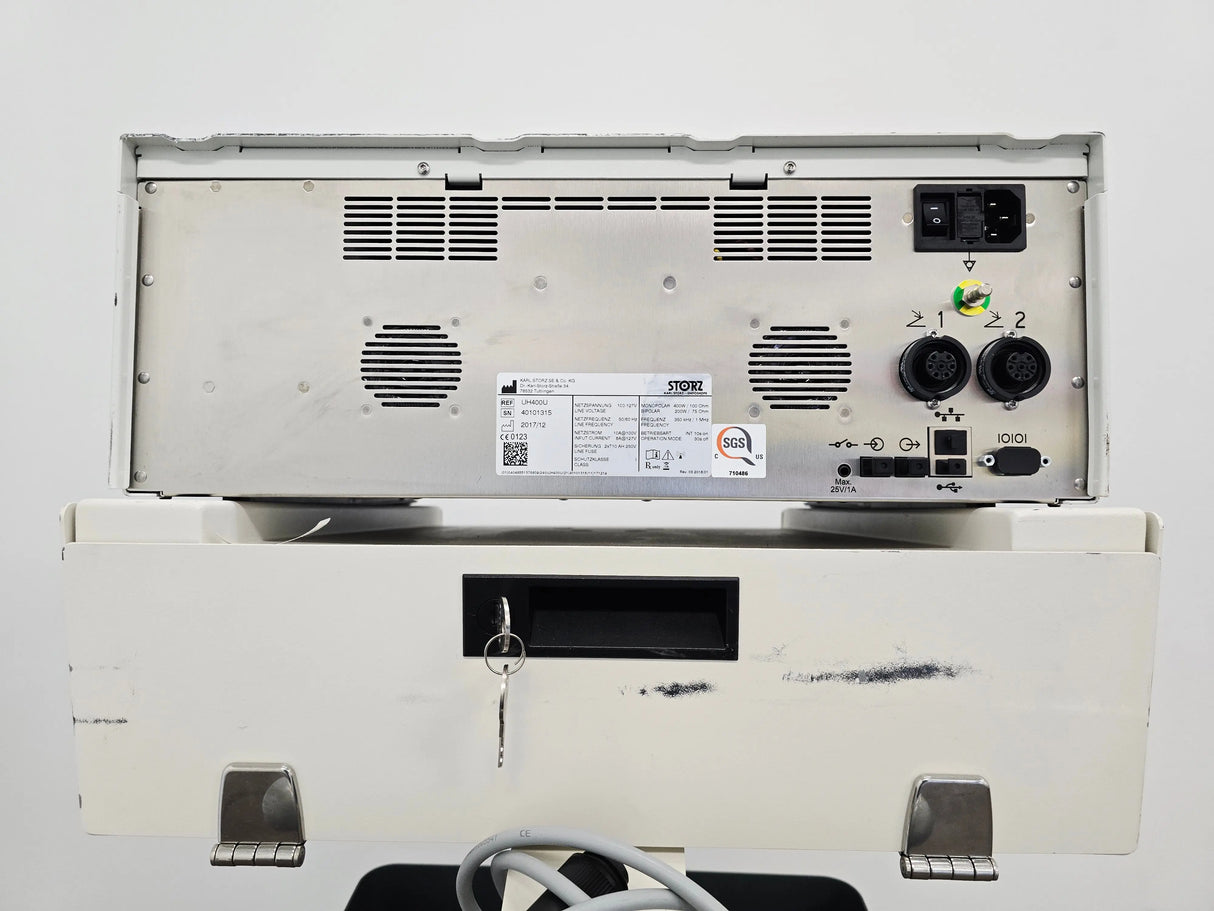 Karl Storz AUTOCON III 400 HF Generator UH 400, 400W Multidisciplinary Electrosurgical Unit With Cart & Foot Pedal Set Karl Storz