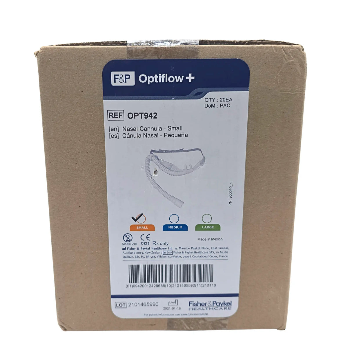Fisher & Paykel OPT942 Optiflow High Flow Nasal Cannula Small Box of 20 - New Fisher & Paykel