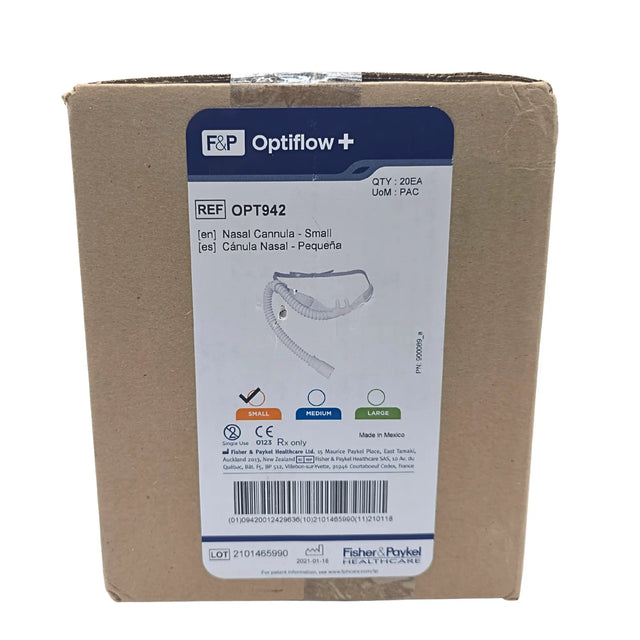 Fisher & Paykel OPT942 Optiflow High Flow Nasal Cannula Small Box of 20 - New Fisher & Paykel