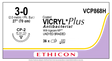 Ethicon Vicryl VCP868H Suture - Size 3-0, 27", Undyed Braided Polyglactin 910 (Box of 36) Ethicon