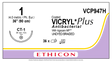 Ethicon Vicryl VCP947H Suture - Size 1, 36", Undyed Braided Polyglactin 910 (Box of 36) Ethicon