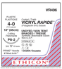 Ethicon Vicryl VR496 Suture - Size 4-0, 18", Undyed Braided Polyglactin 910, PS-2 Needle (Box of 12) Ethicon