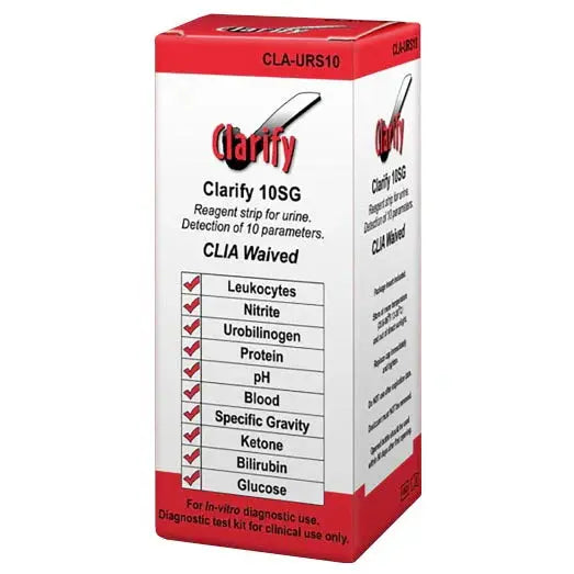 Clarity DTG 2/4/5/7/10 Parameter Urocheck Urine Reagent Test Strips 100/bx Clarity Diagnostics