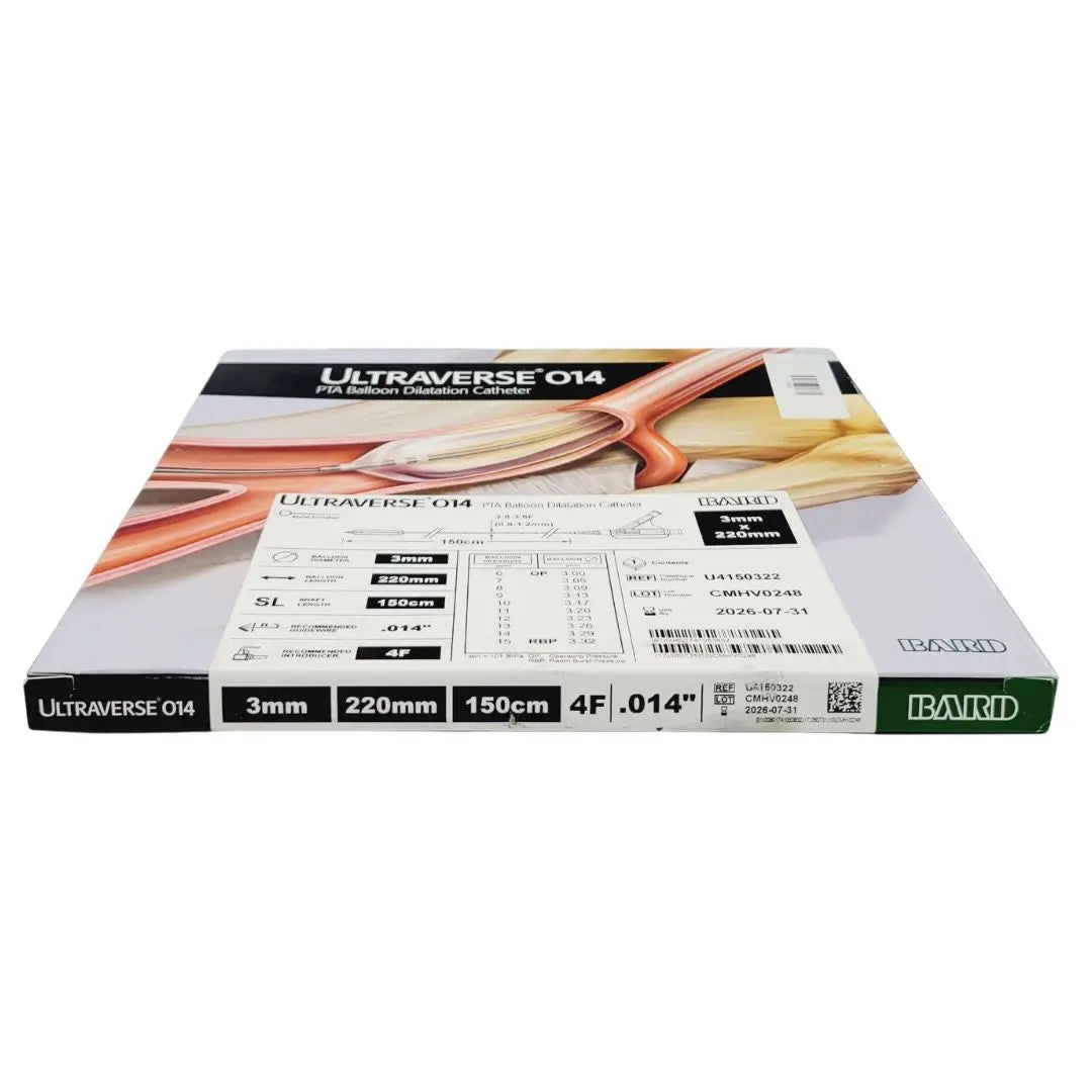 Bard U4150322 Ultraverse 014 PTA Balloon Dilation Catheter 3mm x 220mm Bard