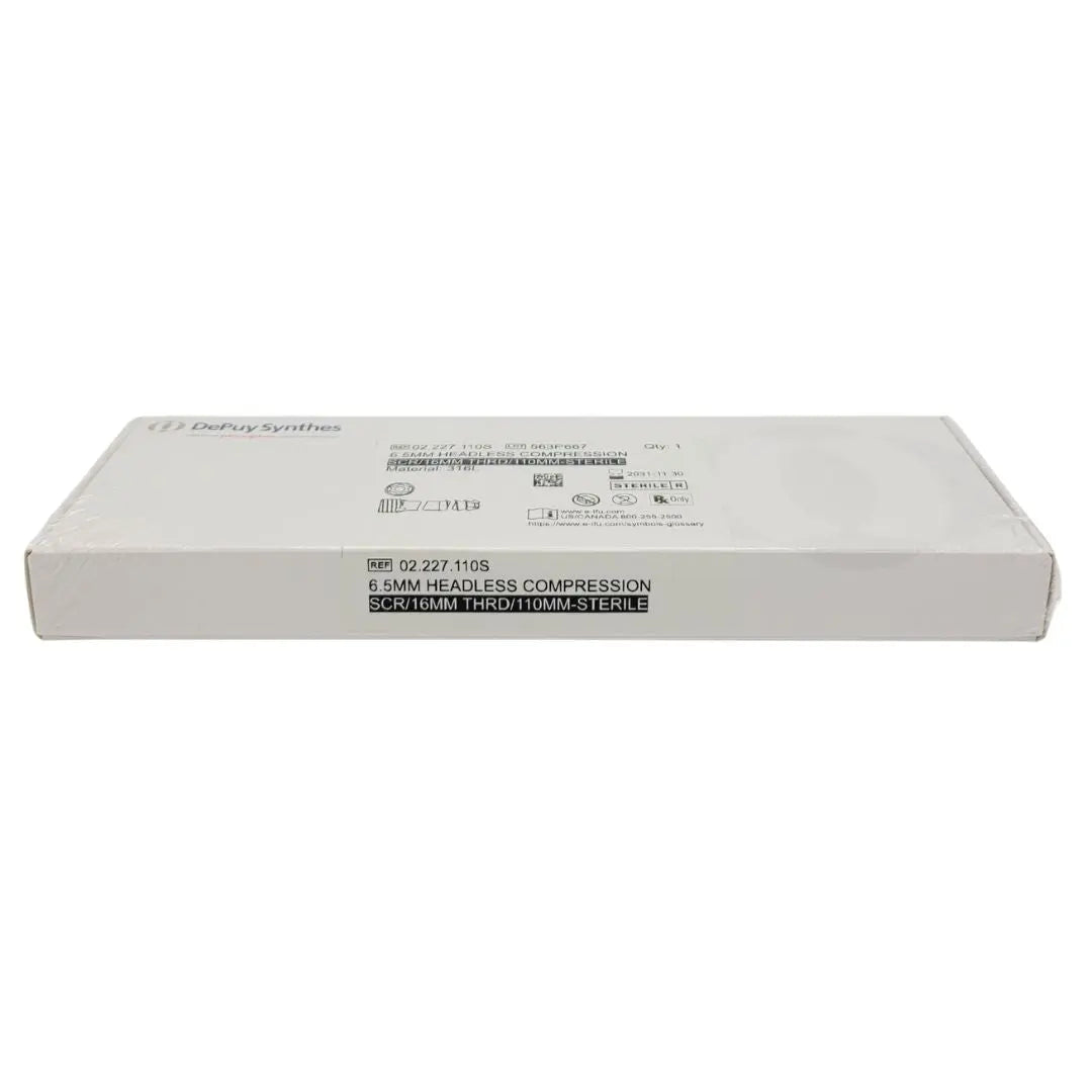 DePuy Synthes 02.227.110S 6.5mm Headless Compression SCR/16MM THRD/110MM DePuy Synthes