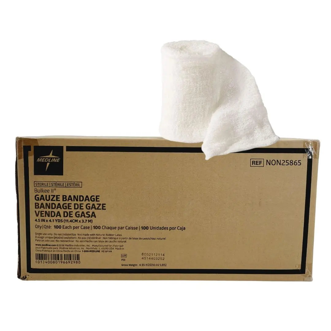 Medline Bandage, Gauze Bulkee ll 4.5 IN x 4.1 YD NON25865 100 CS Medline