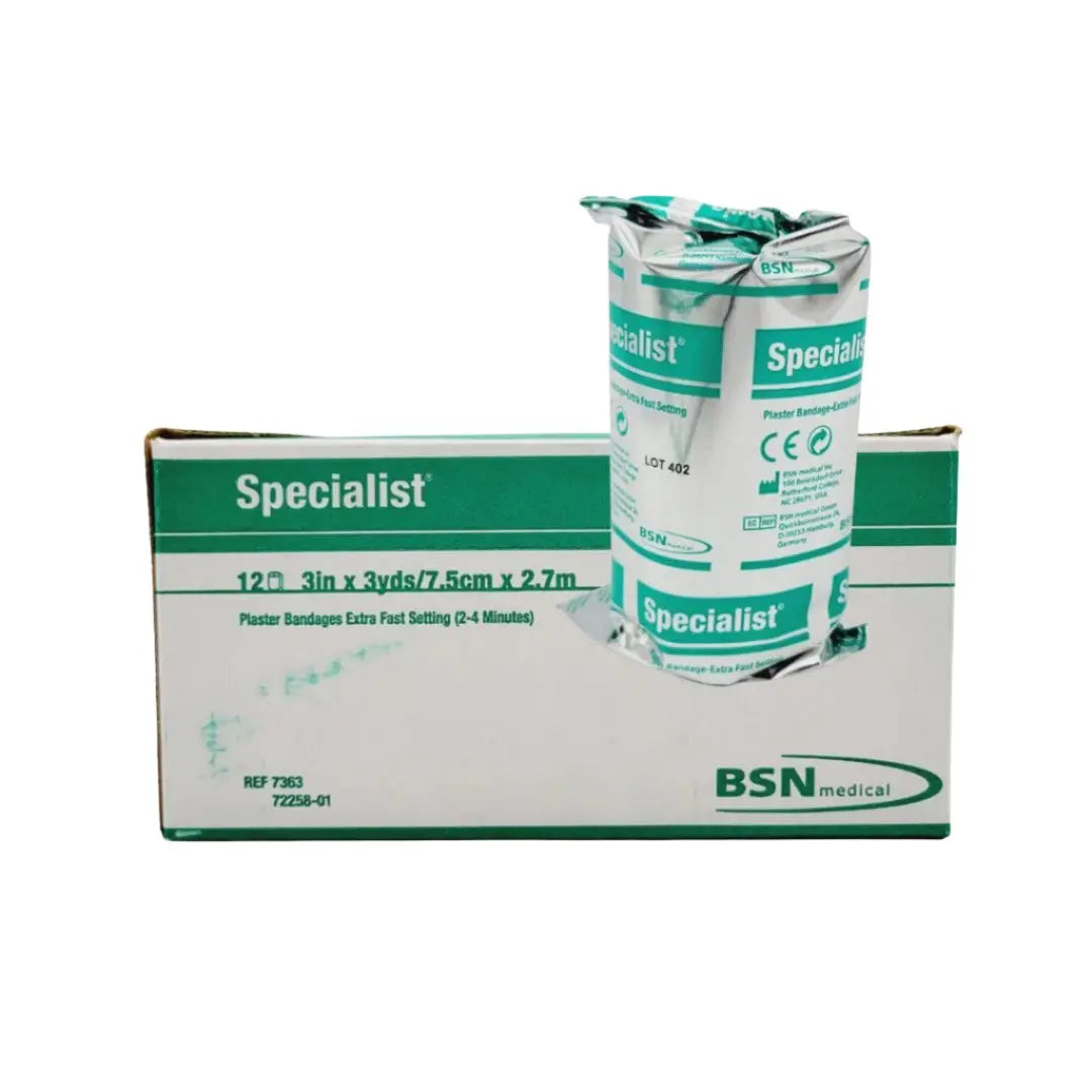 BSN Medical 7363 Specialist Plaster Bandages  X-Fast Setting 3" x 3yds 12 Rolls BSN