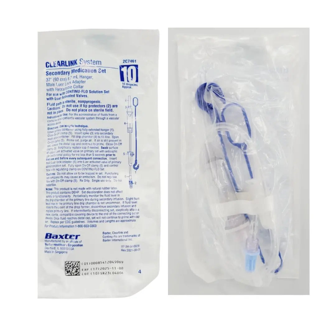 Baxter 2C7461 Clearlink System Secondary Medication Set 6.7mL Hanger Baxter
