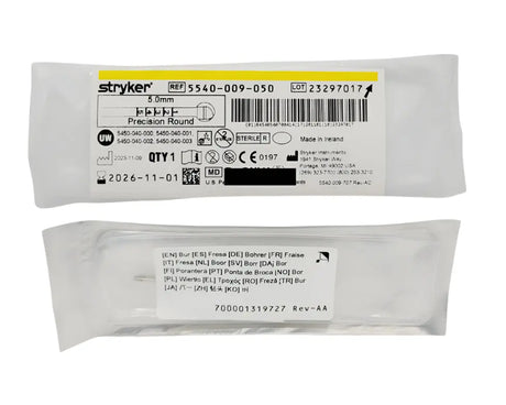 Stryker 5540-009-050 Precision Round Bur 5.0mm Orthopedic Stryker