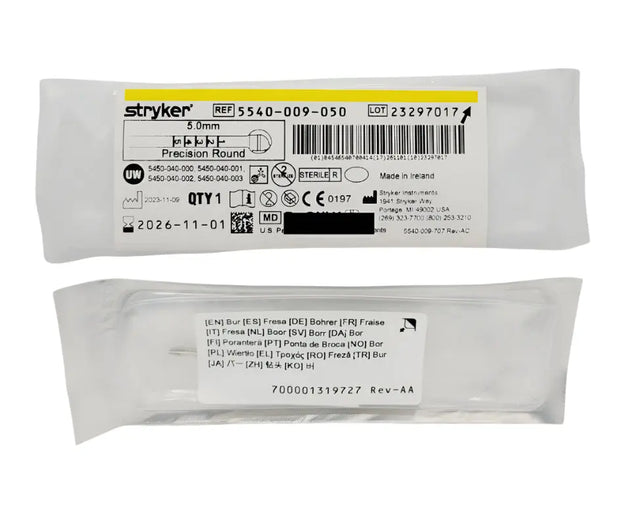 Stryker 5540-009-050 Precision Round Bur 5.0mm Orthopedic Stryker
