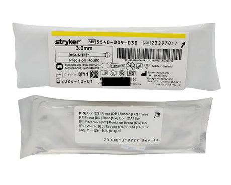Stryker 5540-009-030 Precision Round Bur 3.0mm Orthopedic Stryker