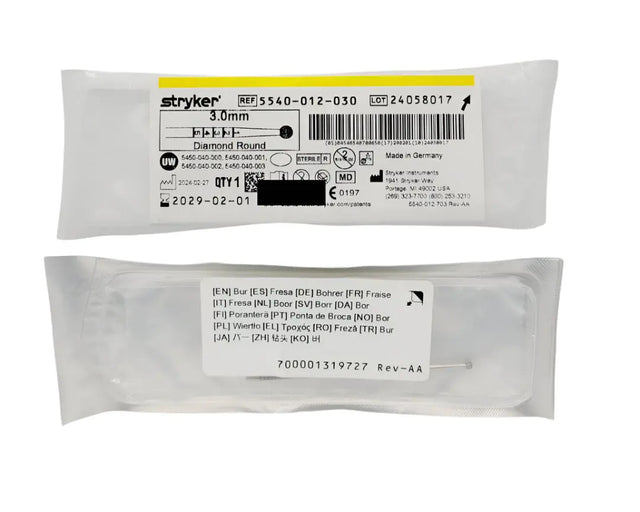 Stryker 5540-012-030 Diamond Round Bur 3.0mm Orthopedic Stryker