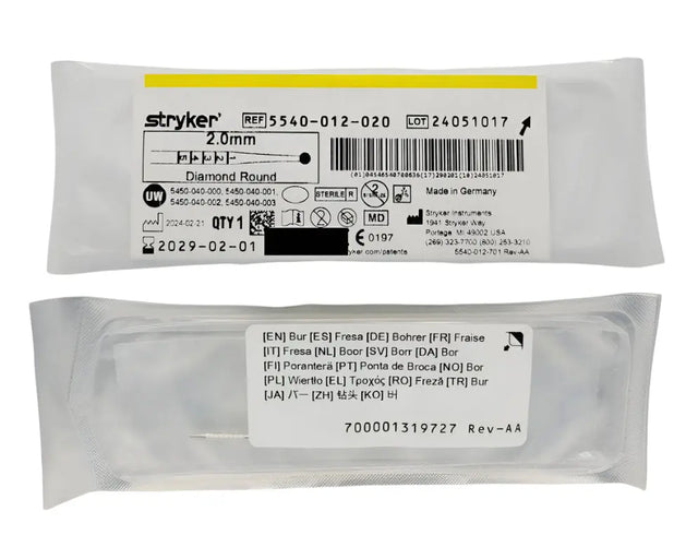 Stryker 5540-012-020 Diamond Round Bur 2.0mm Orthopedic Stryker