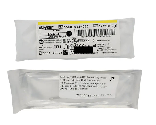 Stryker 5540-012-050 Diamond Round Bur 5.0mm Orthopedic Stryker