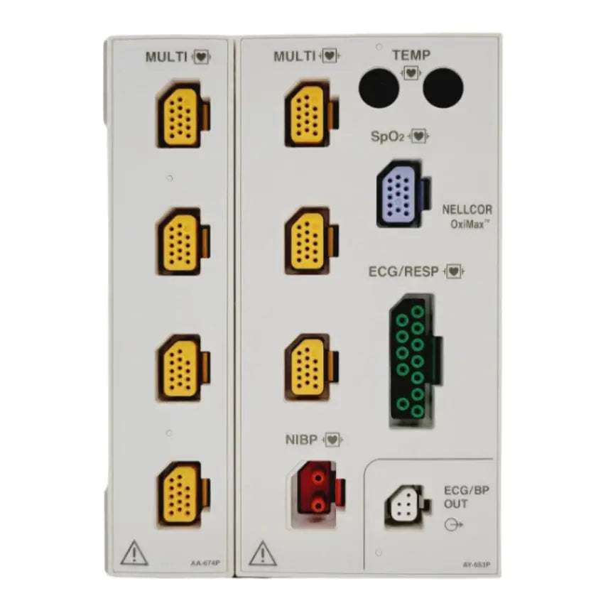 Nihon Kohden AY-653P Nellcor OxiMax SpO2 Input Unit Multi Connector w/ AA-674 Nihon Kohden