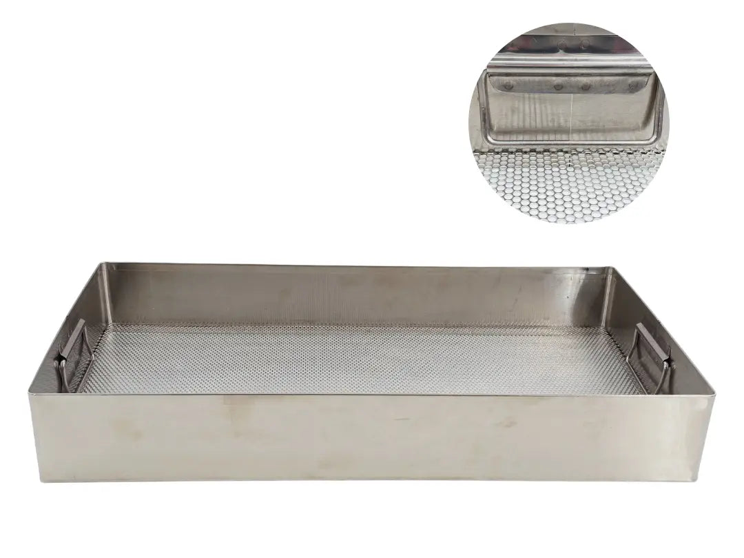 Surgical Sterilization Tray Basket w/ Handles 24"x13"x4" Stainless Steel Medical Primis Medical