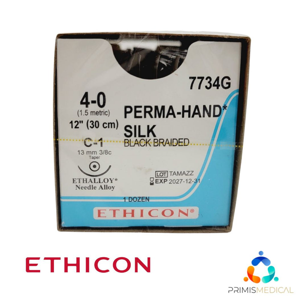 Ethicon 7734G 4-0 PERMA HAND BLACK 1X12" C-1, Box of 12