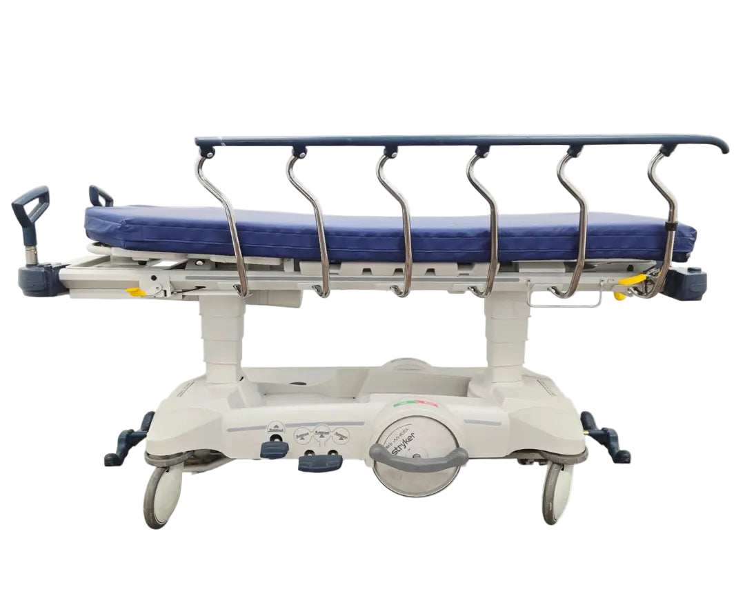 Stryker 1015 Big Wheel Glideaway Stretcher Hospital Transport Bed 317kg Capacity Primis Medical