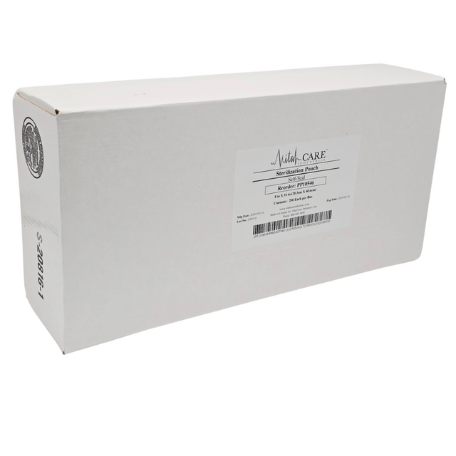 Vital Care Industries PP10546 Sterilization Pouches 8x16  Box of 200 New Sealed Primis Medical
