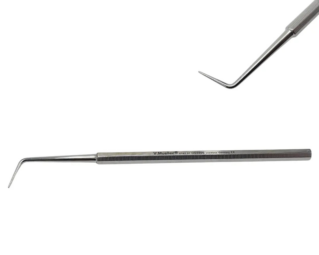 V. Mueller OS5505 Bunnell Dissecting Probe Angled Tip 5.5" Surgical Instrument Primis Medical