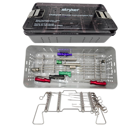 Stryker Champion Shoulder Arthroscopy Instrumentation Set w/ Sterilization Case Primis Medical