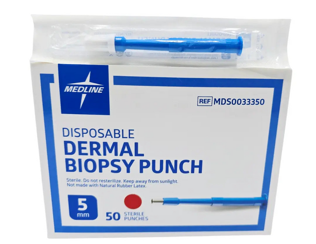 Medline MDS0033350 Disposable Dermal Biopsy Punch 5mm Sterile 50/ Box Primis Medical